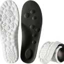 Ultralight Memory Foam Insoles Plantar Fasciitis Insoles for Men Women 2pairs Sports Shock Absorption Ergonomic 3D Inserts, Super Soft Breathable High Elastic Running Insole for Long Standing ((2pairs) W 9.5-10.5 / M 8-9 (10.63''), Black)