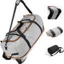 Vomgomfom Wheeled Collapsible Duffel Bag,110L-140L Expandable Checked Luggage, No-Telescopic-Handle with Anti-Burst Zipper & Reinforced Frame,Grey