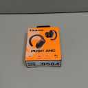 Skullcandy Push ANC Active Wireless Earbuds, Bluetooth Headphones, Noise Cancelling, 58 Hours Battery, Secure-Fit Over-Ear Hanger, Sweat and Waterproof, Microphone for iPhone Android - Black/Orange