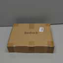 Drink Table, Small Pedestal Side Table, Cocktail Martini Tables Drink Stand, Modern Square Tiny Accent End Table with Metal Base for Small Spaces Living Room Bedroom Office Bar (Brown) (Nature)