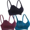 Womens Nursing Bra for Breastfeeding Seamless Clip Down Push Up Padded Maternity Bras 4-Pack (M)