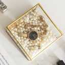 Vintage Square Gold Keepsake Box - Home Decor Organizer Box With Lid, Ideal for Jewelry, Trinkets and Accent Decor