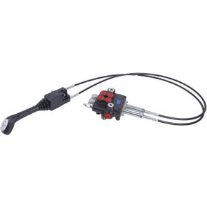 Solarhome Hydraulic Control Valve Kit,Cable Remote Control Valve Kit with 2 Spool Valve 80lpm/ 21gpm and 2 Cables Remote Joystick