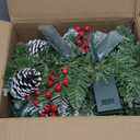 Christmas Garland, 9Ft Christmas Garland with Lights & Timer, 50LED Waterproof Battery Operated Lighted Garland Outdoor, Indoor Prelit Garland for Mantle, Stairs, Outside Christmas Decor Decorations