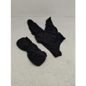 Soly Hux Women's Deep V Cut One Piece Swimwear Solid Black Size L & Soly Hux Two piece Swimwear Size L