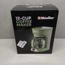 MELLERHOME 12-Cup Drip Green Coffee Maker, Borosilicate Carafe, Auto-Off, Reusable Filter, Anti-Drip, Keep-Warm Function, Clear Water Level Window, Green Kitchen Accessories & Dcor