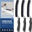 6 x Crevice Cleaning Brushes, Scrub Brush for Hard to Reach Small Space, Home Essentials, Cleaning Supplies, Cleaning Tools for Household Use, Bathroom, Shower, Kitchen, Toilet, Window (3, Black)