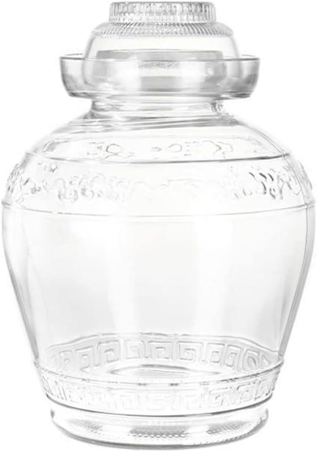 Fermentation Jar 2.5 Liter Pickle Jar, Wide Mouth Traditional Fermenting Crock Kit with Water Seal Airlock Lid, Pickle Jar for Kimchi, Sauerkraut, Wine Brewing and Kombucha