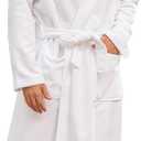 Mens Hooded Absorbent Terry Cloth Robe All Season Knee Length Design Kimono Spa Bathrobe (3X-Large-4X-Large Big Tall, White)