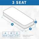 ZNSAYOTX Stretch Cushion Covers Sofa Cushion Couch Seat Covers Slipcovers Soft Replacement Unique Pattern Furniture Protector with Elastic Bottom (Navy, 1 Pc 3-Seat Cushion Cover)