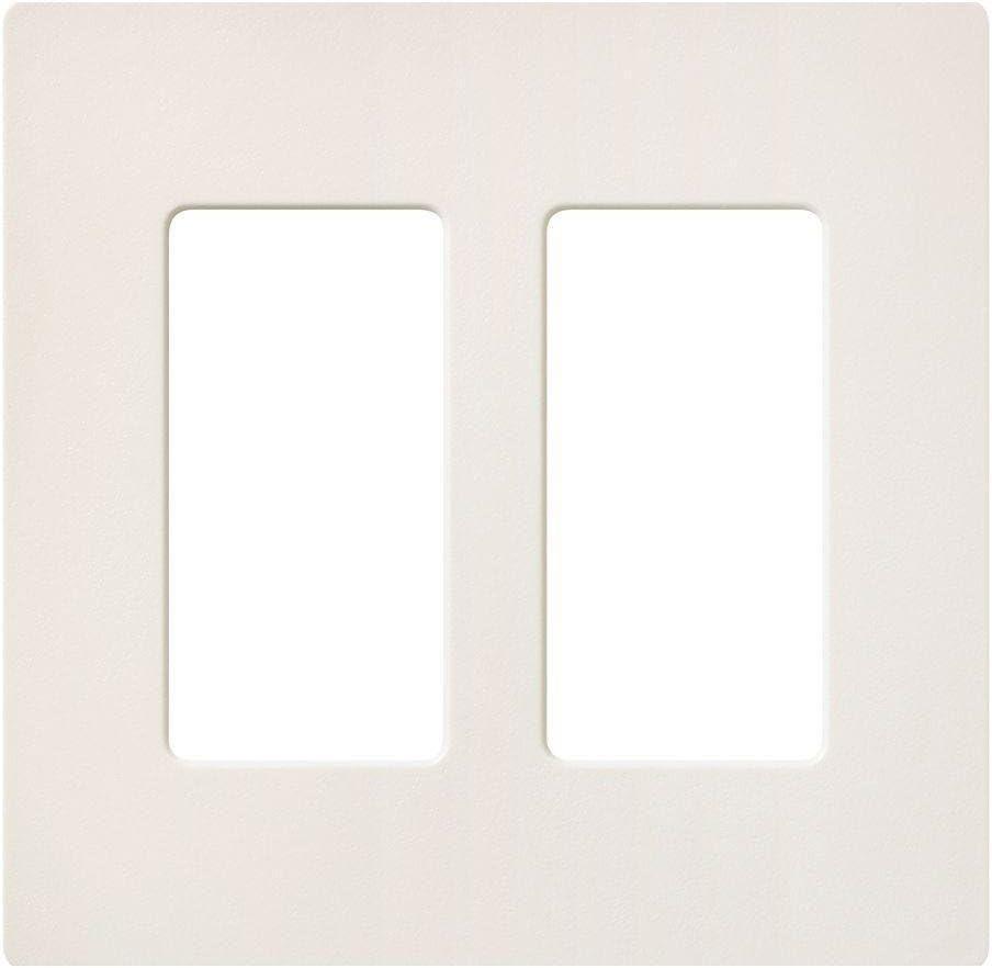 Lutron Claro 2 Gang Decorator/Rocker Wallplate, Satin, Biscuit (1-Pack) | SC-2-BI