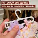 Foldable Doll Wardrobe Storage Box Compatible with Labubu Clothes with 10 Hangers & Rod - Stackable Organizer Cabinet for 15/17cm Doll Clothes with Dust-Resistant Cover and Display Shelf