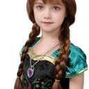 MUPUL Long Braided Wig - Brown Braided Wig for Kids Halloween Costume