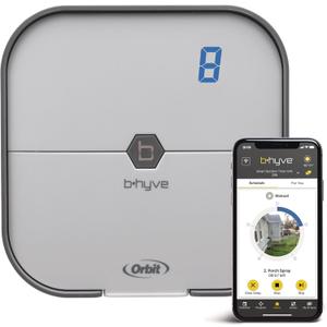 Orbit B-hyve Indoor Smart Sprinkler Controller - 8-Zone - WiFi Irrigation Controller - App Controlled Irrigation with Weather Adjustment - Easy Installation Smart Home Ready Device - 57925