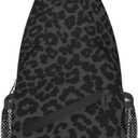 Leopard Print Crossbody Sling Bags Abstract Spotted Fur Cheetah Print Sling Backpack for Women Men Casual Shoulder Bag Cute Black Panther Animal Skin Texture Travel Sports Hiking Daypack