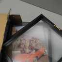 Trwcrt 8x10 Floating Picture Frame Set of 2, Double Glass Rustic Photo Frames Display up to 7 x 9 Photos for Tabletop or Wall Mount, Black