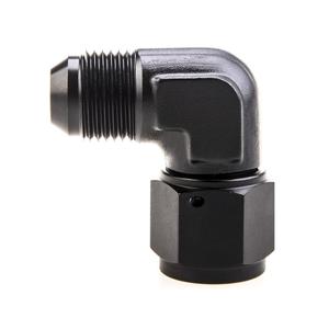 8AN Female to 8AN Male Flare 90 Degree Swivel Hose Fitting Adapter Aluminium Anodized Black