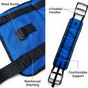 Transfer Sling, Upgraded with Metal Buckle, 6 Reinforced Straps with Hand Grips, Lift & Standing Aid for Caregivers, Elderly & Disabled, Transfer Belt for Home Use (Blue, Large)
