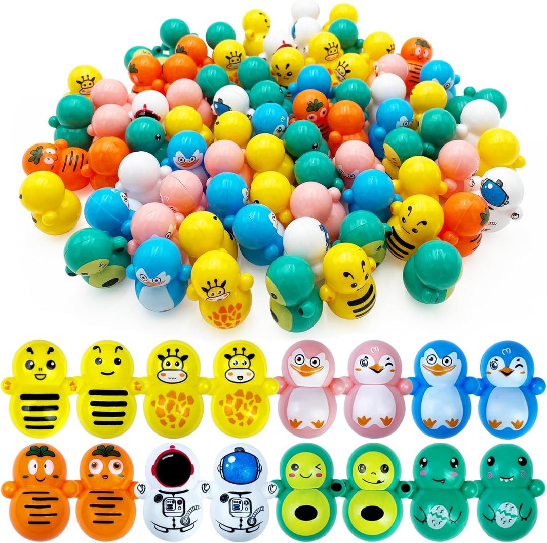 XIPEGPA 70PCS Mini Tumbler Toys Mini Animal Toy Party Favors for Boys Girls for Classroom Rewards Goodie Bag Filler Treasure Box Gifts Birthday Party Favors