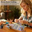 Vincofoo DIY Paper Cats Origami, Fun 3D Paper Dog & Cat Models Origami Paper Craft Kit, Cute Kitten Origami Papercraft Kit, Desk Decoration & DIY Art Gift for Cat Lovers(100PC Cats & Dogs) (2PC)