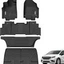 YITAMOTOR Floor Liner and Cargo Mats Fit for Honda Odyssey 2018-2026 Mini Passenger Van, All Weather TPE Car Floor Liners,Durable Anti-Slip Accessories, 1st & 2nd & 3rd Row & Cargo Liner, Black