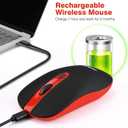 Leadsail Rechargeable Wireless Slim Cordless Mouse, 2.4G Portable Less Noise Optical Mouse with 5 Adjustable DPI Levels for Laptop, Desktop, MacBook