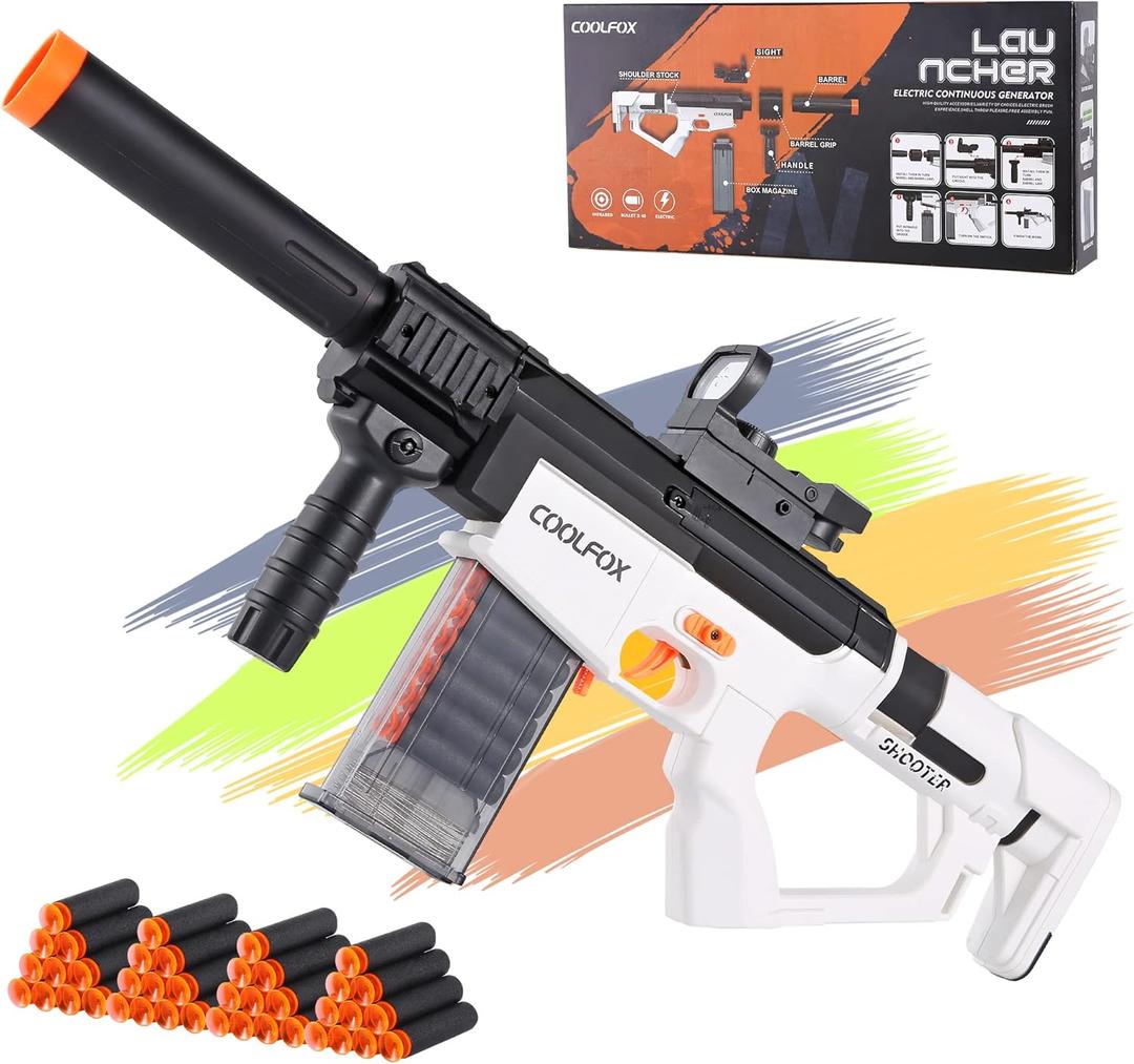 Toy Gun for Nerf Guns Dart Electric Automatic Toy Foam Blaster, Bullets Foam Dart with 40Pcs Bullets, Soft Dart Guns Shooting Toys for 8-12 Year Old Boys