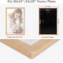 20x24 Frame Natural Woodgrain,Rustic 24x20 Picture Frame Beige, Art Pic Hanging Poster Frame, 20 by 24 Gallery Family Concert Portrait Photo Frame Anniversary/Birthday/Wedding/Thank you/Christmas Gift
