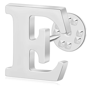 6 Pack Monogram Alphabet Letter E Brooch Pins, 0.8 inches Silver Initial Clothespins Lapel Pin Badge Collar for Men and Women Crafts, Custom Name, Accessories, Embellishment