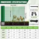 3x50 FT Temporary Fence for Backyard,Temporary Fence with with 9 Fiberglass Posts,Windbreak Rope,Ground Peg,Plastic Garden Fence,Safety Barrier Fence Roll for Backyard Outdoor Animal Protect