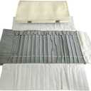 Portable Jewelry Roll Untangled Secure Necklace Travel Storage Bag Displays Holder 16 Chain (Gray PU and Gray Velvet)