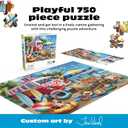 Buffalo Games – Dog Days of Summer by Tom Wood 750 Piece Jigsaw Puzzle for Adults – Precision-Cut Pieces, Beautiful Artwork, and Hours of Relaxing Fun - Relaxing Beach Day with The Family Pet
