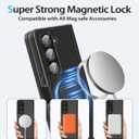 2 x HikerClub for Galaxy Z Fold 7 (2025) Magnetic Case, Compatible with Wireless Charger, Slim Fit Anti-Scratch Translucent Frosted Black Shockproof Case