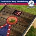 Electronic Cornhole Board Set (4x2ft, 3x2ft, 2x1ft) - Automatic Scoring Corn Hole Game for Adults & Kids - Infrared Sensing Wood Set with 8 Bags & Carry Case for Backyard, Party & Tailgates