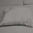 BHZ Goose Down Feather Standard/Queen Pillow, Luxury Hotel Collection Bed Pillow for Sleeping, Firm Soft Support for Side & Back Sleepers for Apartment College Dorm Room Essentials, White