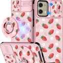 Buleens for Moto G Stylus 5G 2024 Case - with Ring Stand & Camera Cover Aesthetic Cute Designed for Women Girls Girly Kawaii Strawberry Phone Case for Motorola G Stylus 5G 2024 Compatible with Magsafe