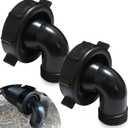 TonGass (2-Pack, 1-1/2" x 3/4", Black) T01-0091VP RV Swivel Drain Hose Connector 90 Drain connector for Draining Grey-Water Tanks Camper Sewer Adapter RV Water Drains Valve Parts & Accessories