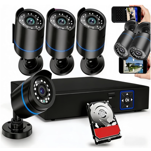 3000TVL Home Security System Surveillance DVR Camera Kits, 4pcs Wired 5MP PoE IP Night Vision Cameras Set with AI Motion Person Vehicle Detection, 4K NVR with 512GB Hard Drive for 247 Recording