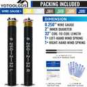 Pair of 2" Garage Door Torsion Springs Set with Non-Slip Winding Bars & Gloves, High Precision Electrophoresis Oil-Free Black Coated for Replacement, MIN 16,000 Cycles (0.250x 2" x 32'')