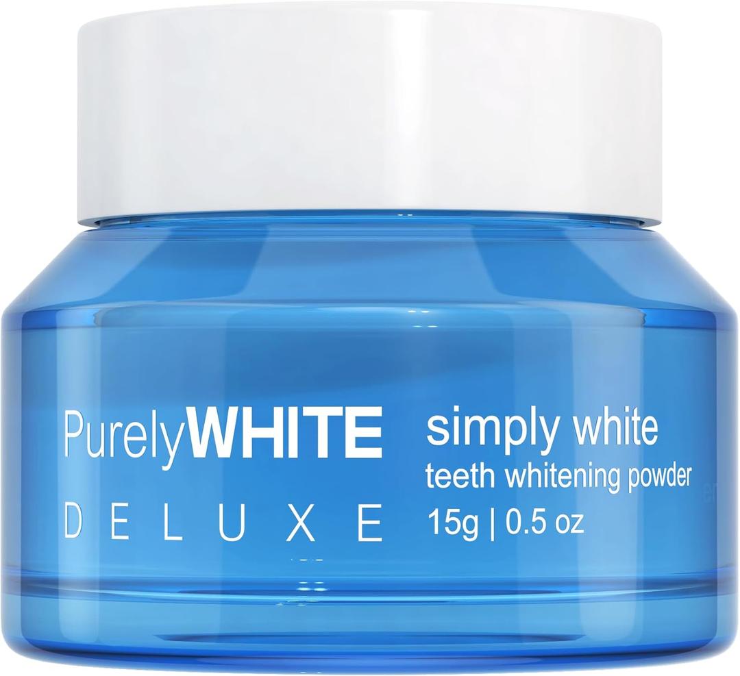 PurelyWHITE DELUXE, Whitening Powder - Removes Stains, No Sensitivity - Enamel-Safe Toothpaste Whitening Powder for Coffee, Tea, Food. 