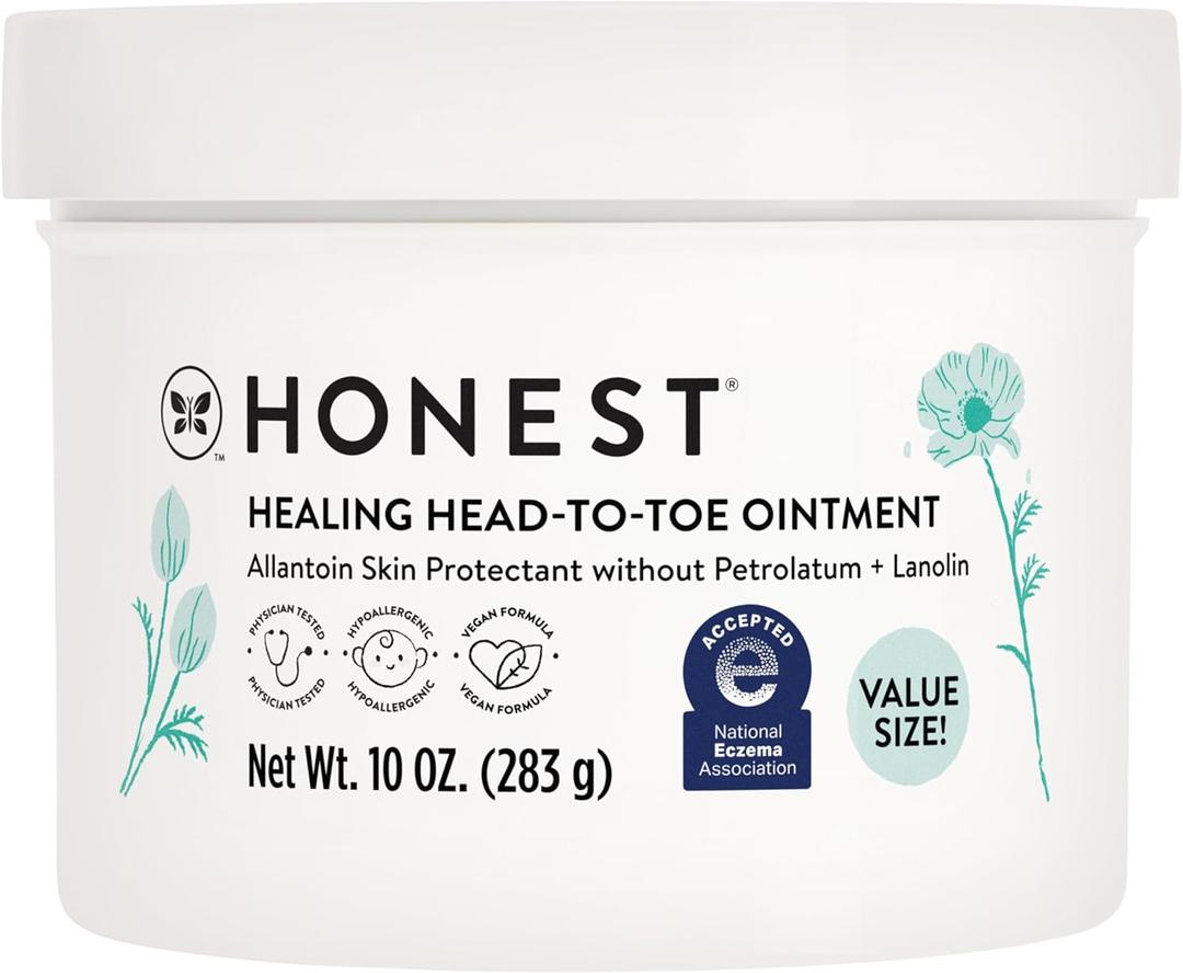 The Honest Company Head to Toe Multi-Purpose Healing Ointment | Safe for Sensitive Skin | Hypoallergenic, Fragrance Free, Vegan | Value Size, 10 oz