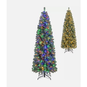 9 Modes LED Pre-Lit Blue Artificial Slim Pencil Christmas Tree - 195cm 9 Modes LED Pre-Lit Blue Artificial Slim Pencil Christmas Tree - 195cm