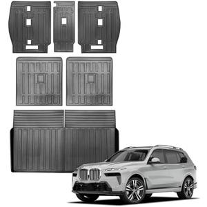 Vanseno 2nd Backrest Mat & Backrest Mat & Cargo Liner Compatible for 2019-2025 BMW X7 6/7 Seater All-Weather Rubber Mat Protector Black for 2019 2020 2021 2022 2023 2024 2025 BMW X7 Accessories