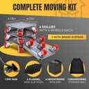Furniture Moving Dolly Set Heavy Duty 2300 lb Capacity, 5-Wheel System with Lifter Tool, 360 Swivel Casters, Floor-Safe Design, Includes Gloves & Bag Move Heavy Items Easily
