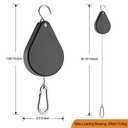 Upgraded Retractable Plant Hanger,Plant Pulleys for Hanging Plants,Easy to Raise and Lower,Auto Lock,Heavy Duty,Adjustable Hook for Garden Baskets Pots,Birds Feeder,(6Pcs,Black)
