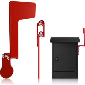 Galvanized Steel Folding Wall Mount Mailbox Flag, 180 Rotating Mailbox Flag for Unique Mailboxes, Stick On Mailbox Flag Mailbox Replacement Flag Kit, Tool Free Installation