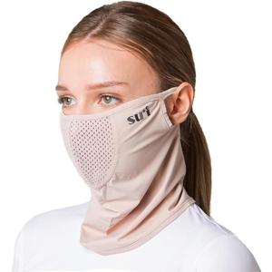 SUIGOLF KOREA (Type V) UV Sun Protection Balaclava Half Face Mask - For Golf, Hiking, Running, Cycling & Outdoor Sports (V-8 Beige)