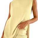Wyeysyt 2 Piece Sets for Women Summer, Sweater Set Sleeveless Tunic Top and Shorts Beach Vacation Sets Tracksuits (Medium, Yellow)
