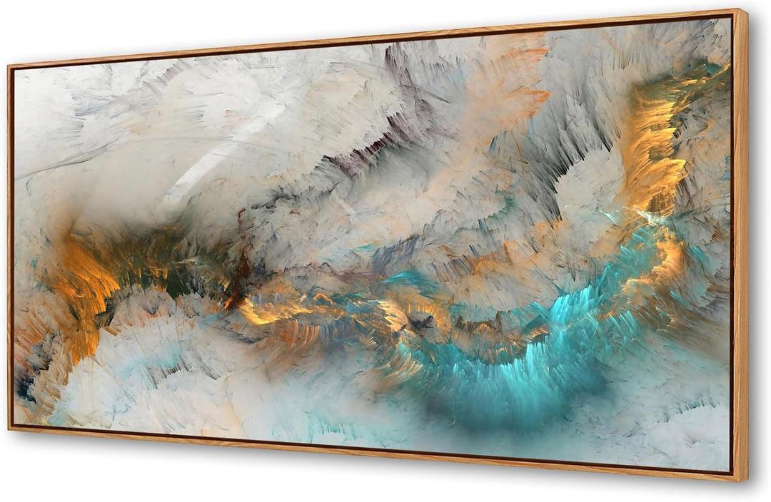 XXMWallArt WKFC3275 Wood framed Abstract Canvas Wall Art Fancy Paint Canvas Print Painting Artwork for Living Room Bedroom Kitchen Home and Office Wall Decor