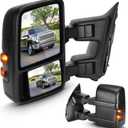 Towing Mirrors for Ford F-250 F-350 F-450 F-550 Super Duty 2008-2016 Power Heated with Smoke Turn Signal Manual Folding Telescoping (1 Pair)